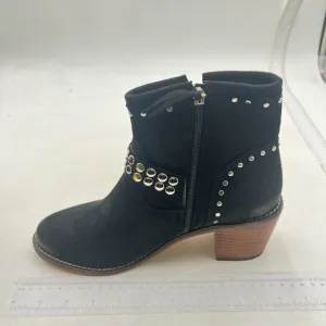 Women Trendy Low Heel Pointed Toe Lace Up Chukka Ankle Boots Flats Black Shoes