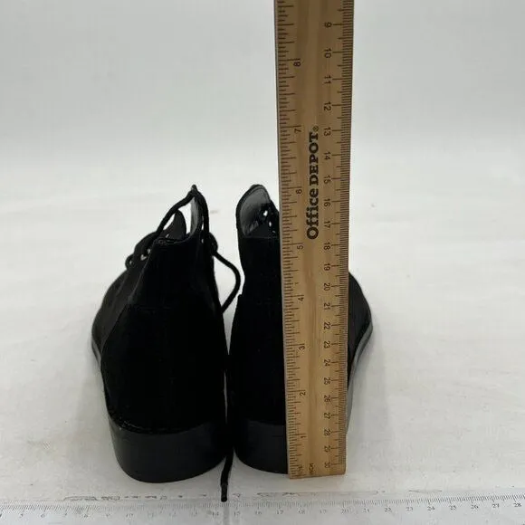 Women Trendy Low Heel Pointed Toe Lace Up Chukka Ankle Boots Flats Fall Winter