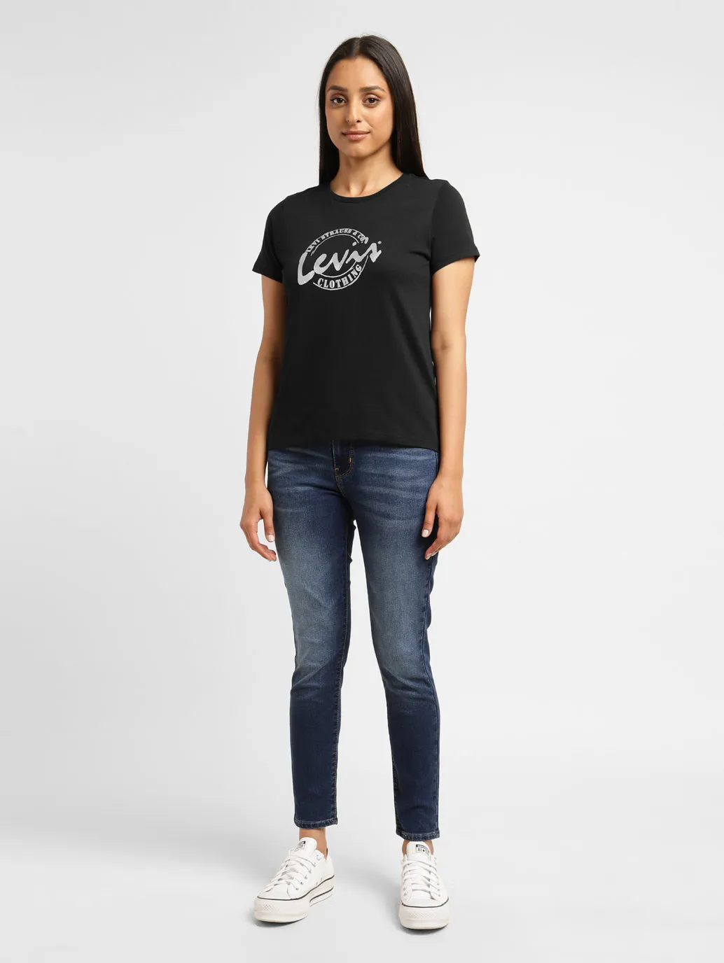 Women's Brand Logo Crew Neck T-shirt