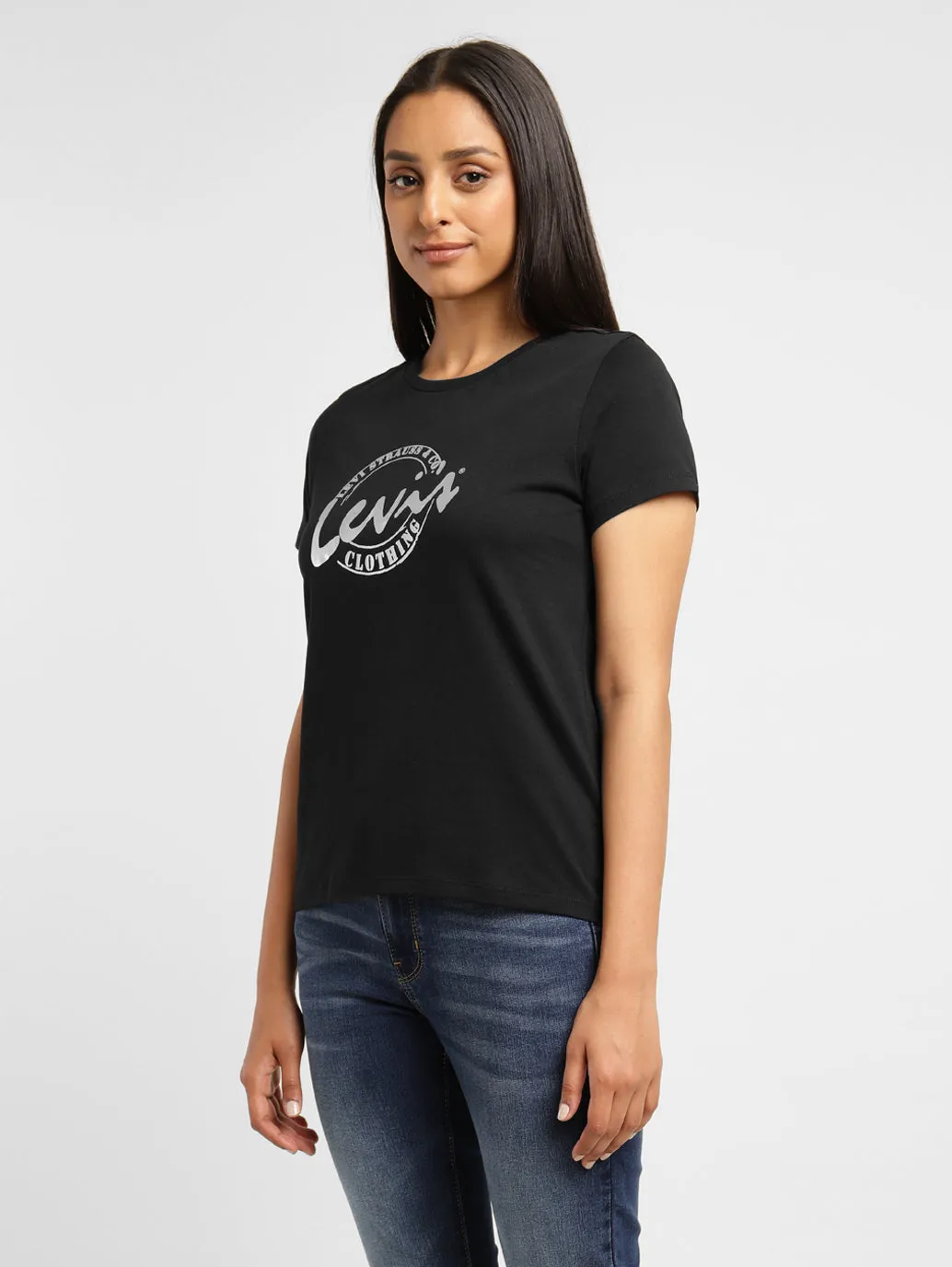 Women's Brand Logo Crew Neck T-shirt