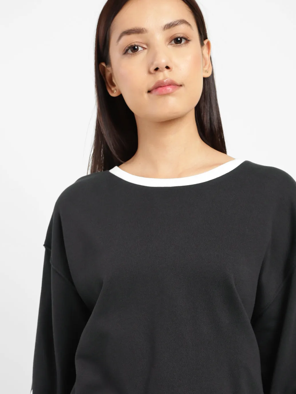 Women's Brand Logo Round Neck Sweatshirt