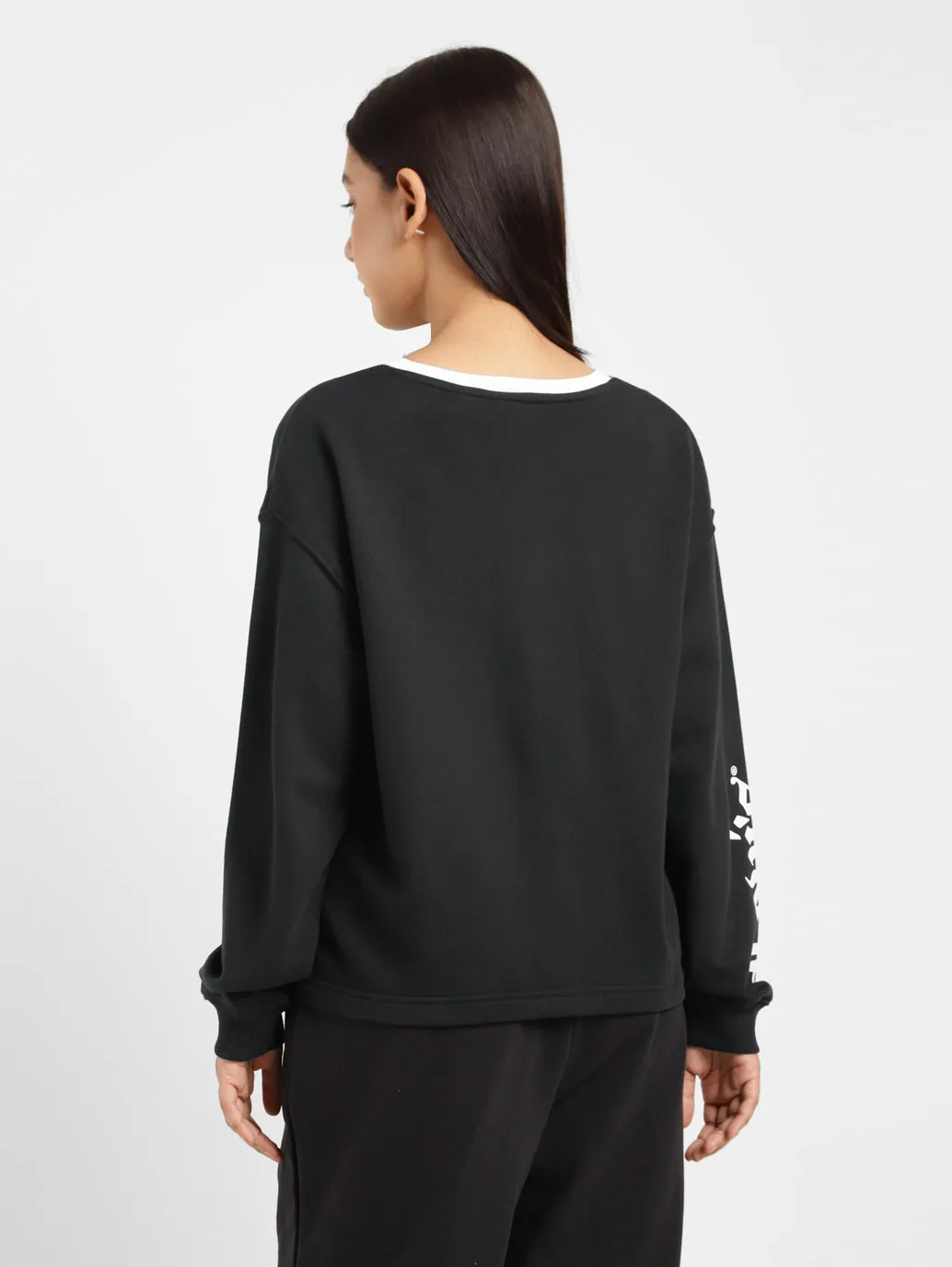 Women's Brand Logo Round Neck Sweatshirt