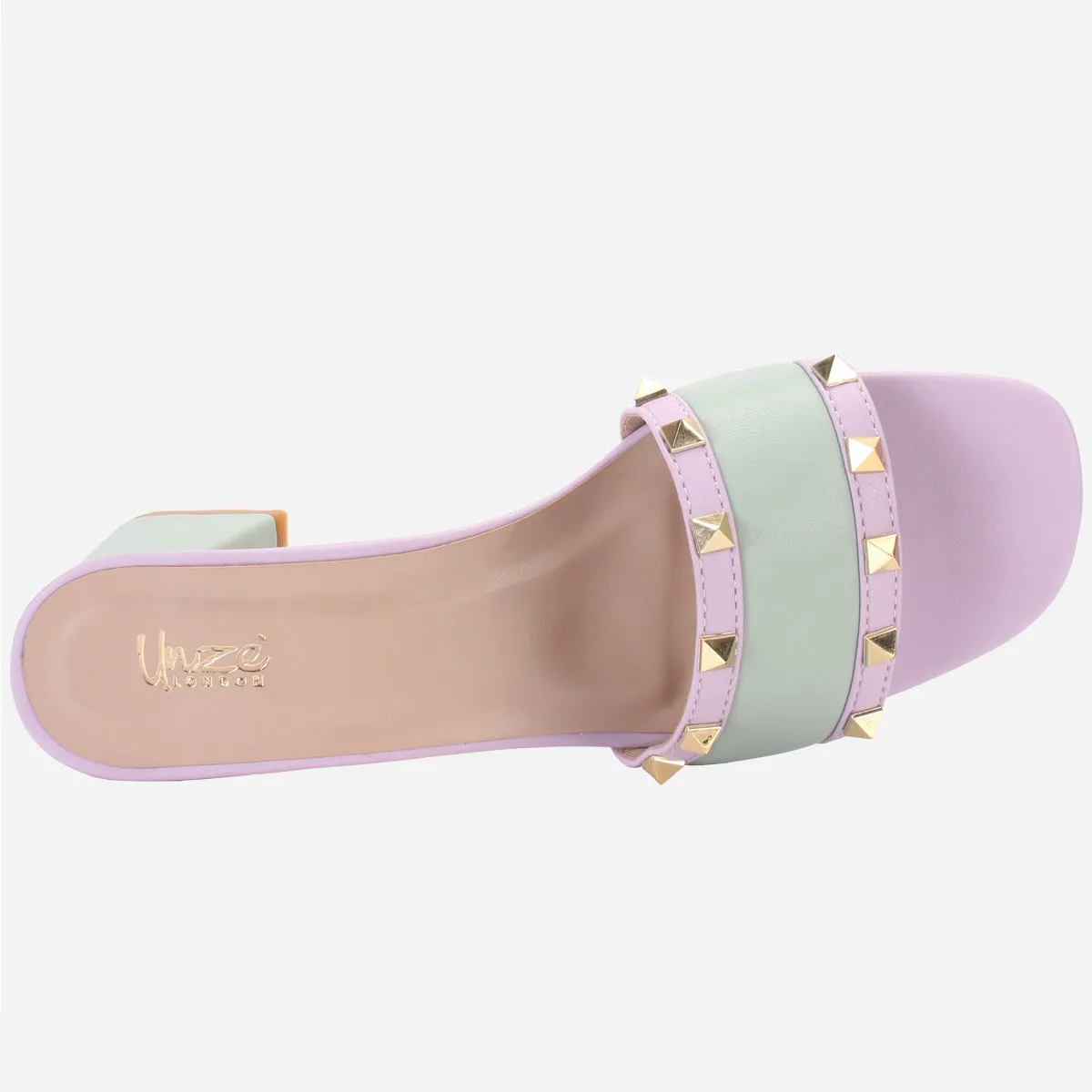 Womens "DEENA" Decorated Block Heeled Sandals