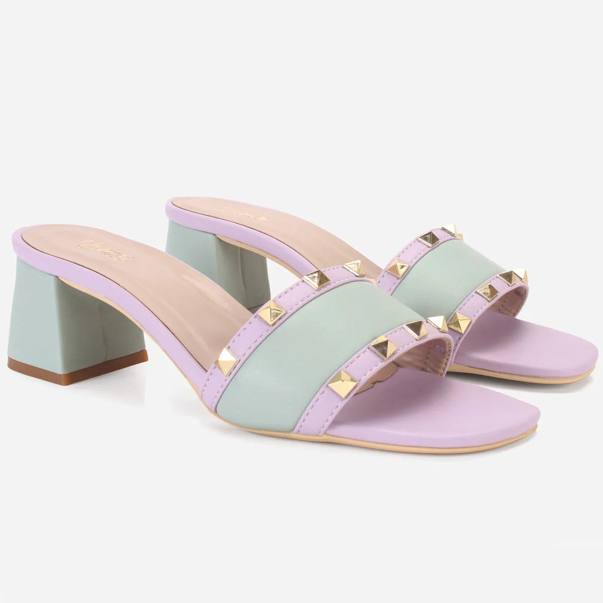 Womens "DEENA" Decorated Block Heeled Sandals