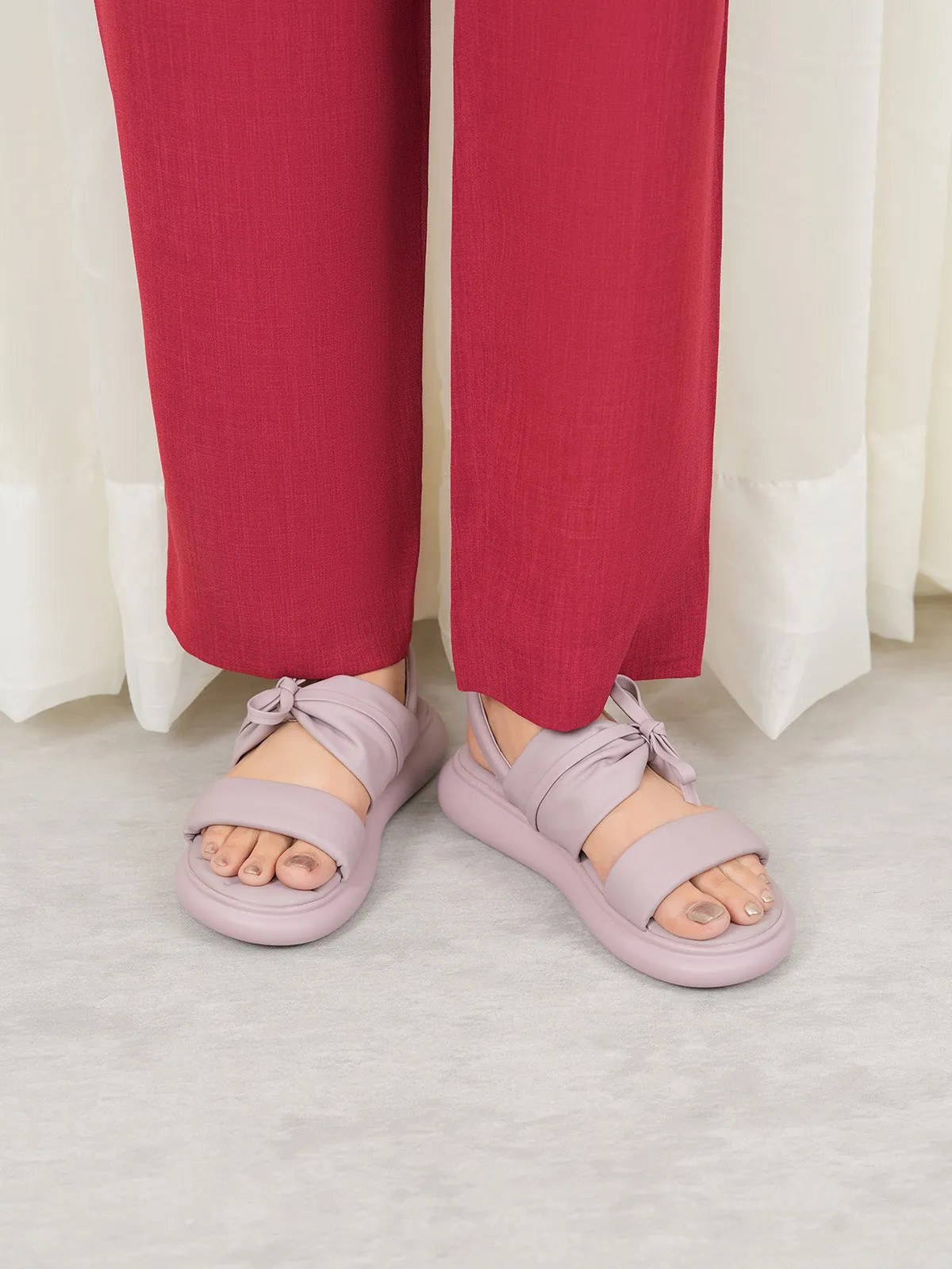 Womens "GREYY" Bow Accented Sandals