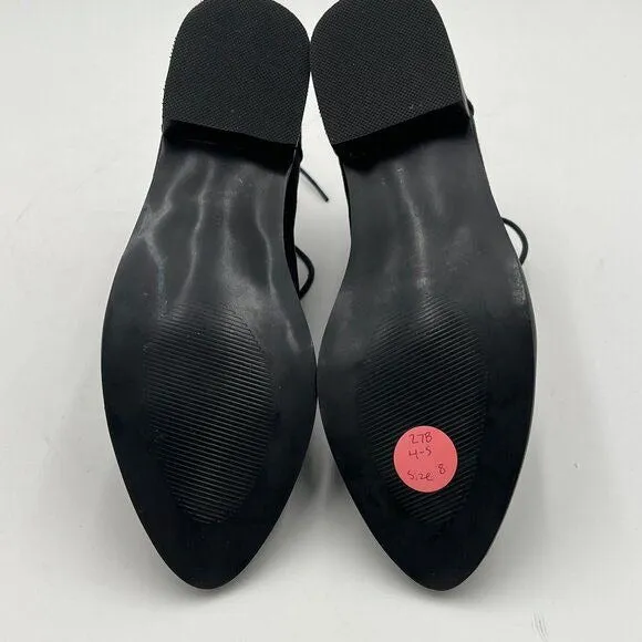 YDN Black Trendy Low Heel Pointed Toe Lace Up Chukka Ankle Boots ess Shoes