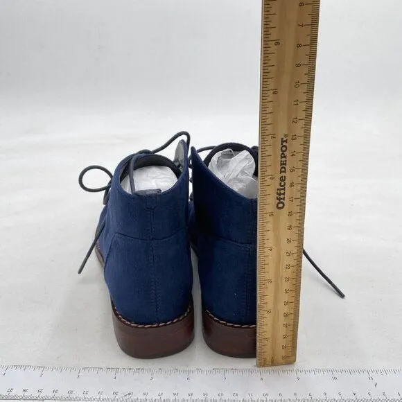 YDN Navy Low Heel Pointed Toe Lace Up Chukka Ankle Boots Fall Winter Dress Shoes