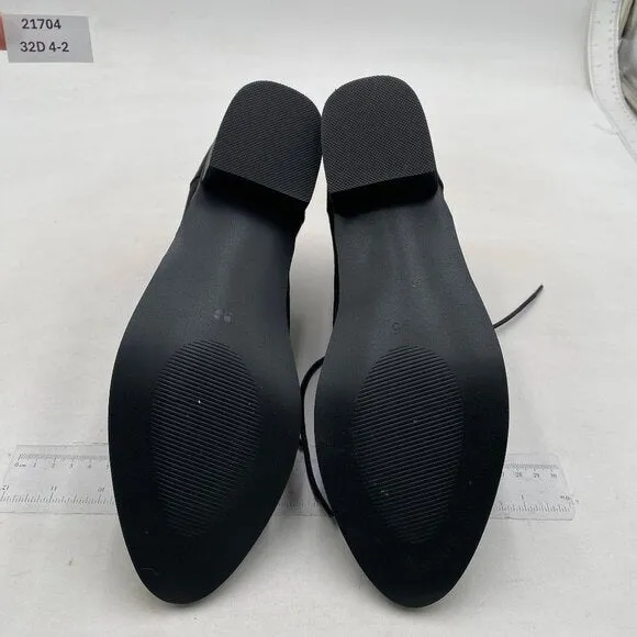 YDN Women Trendy Low Heel Pointed Toe Lace Up Chukka Ankle Boots Flats Black