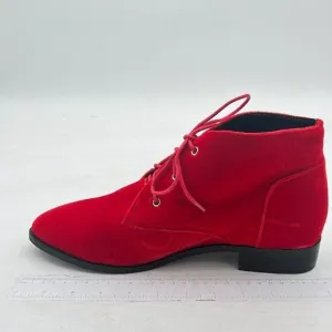 YDN Women Trendy Low Heel Pointed Toe Lace Up Chukka Ankle Boots Flats Fall Wint