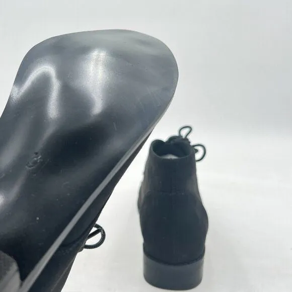 YDN Women Trendy Low Heel Pointed Toe Lace Up Chukka Ankle Boots Flats Fall Wint