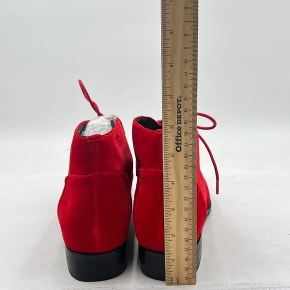 YDN Women Trendy Low Heel Pointed Toe Lace Up Chukka Ankle Boots Flats Fall Wint